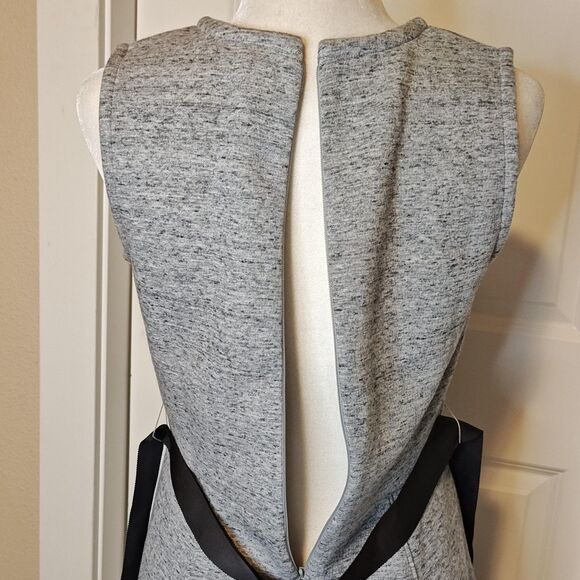 J.Crew Dress Womens 6 Heather Gray Sleeveless Midi A-Line Knit Belted Back Zip - Picture 5 of 14